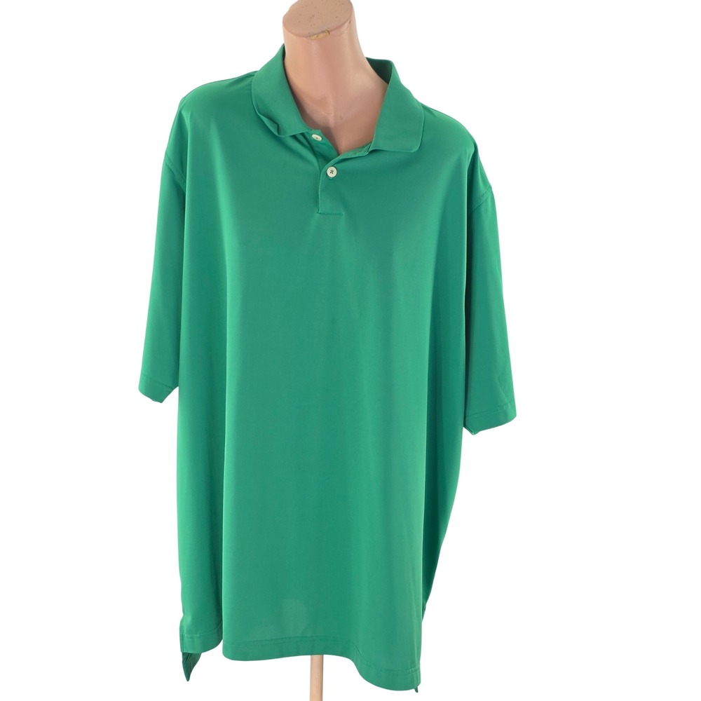 Adidas Polo Shirt Mens XXLarge Green Climalite Athletic Golf Short Sleeve 694761